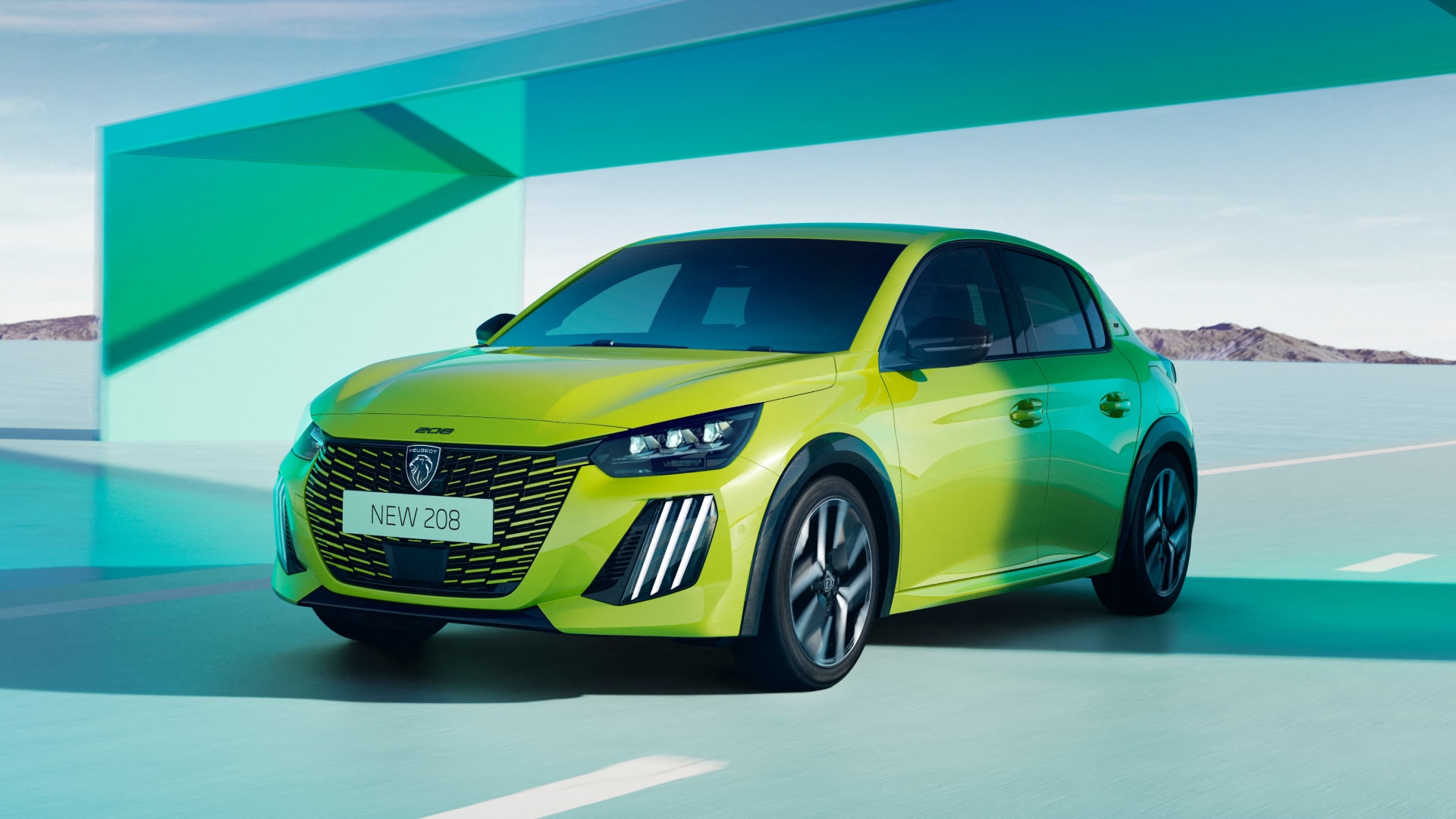 Vooraanzicht van de PEUGEOT 208